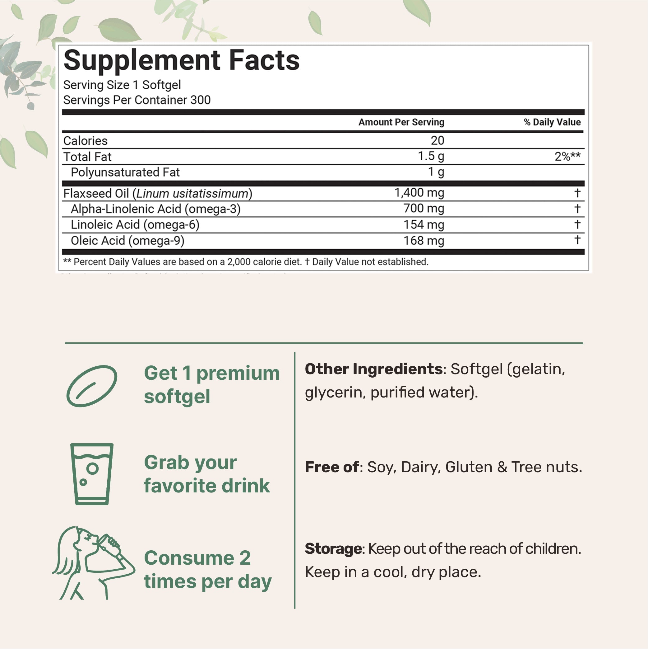 Micro Ingredients Flaxseed Oil Softgels