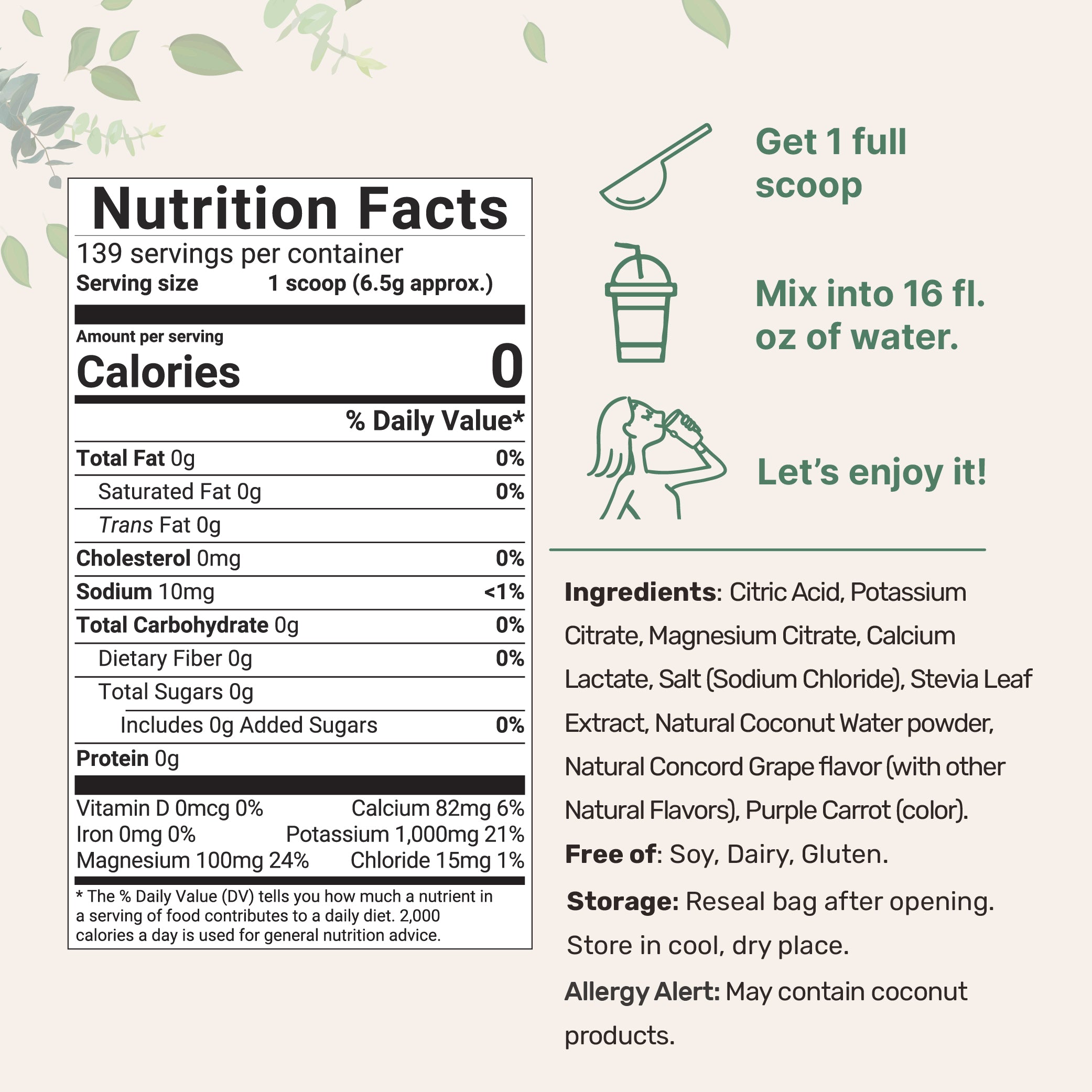 Micro Ingredients Electrolyte Hydration Drink Mix Powder, 2lb