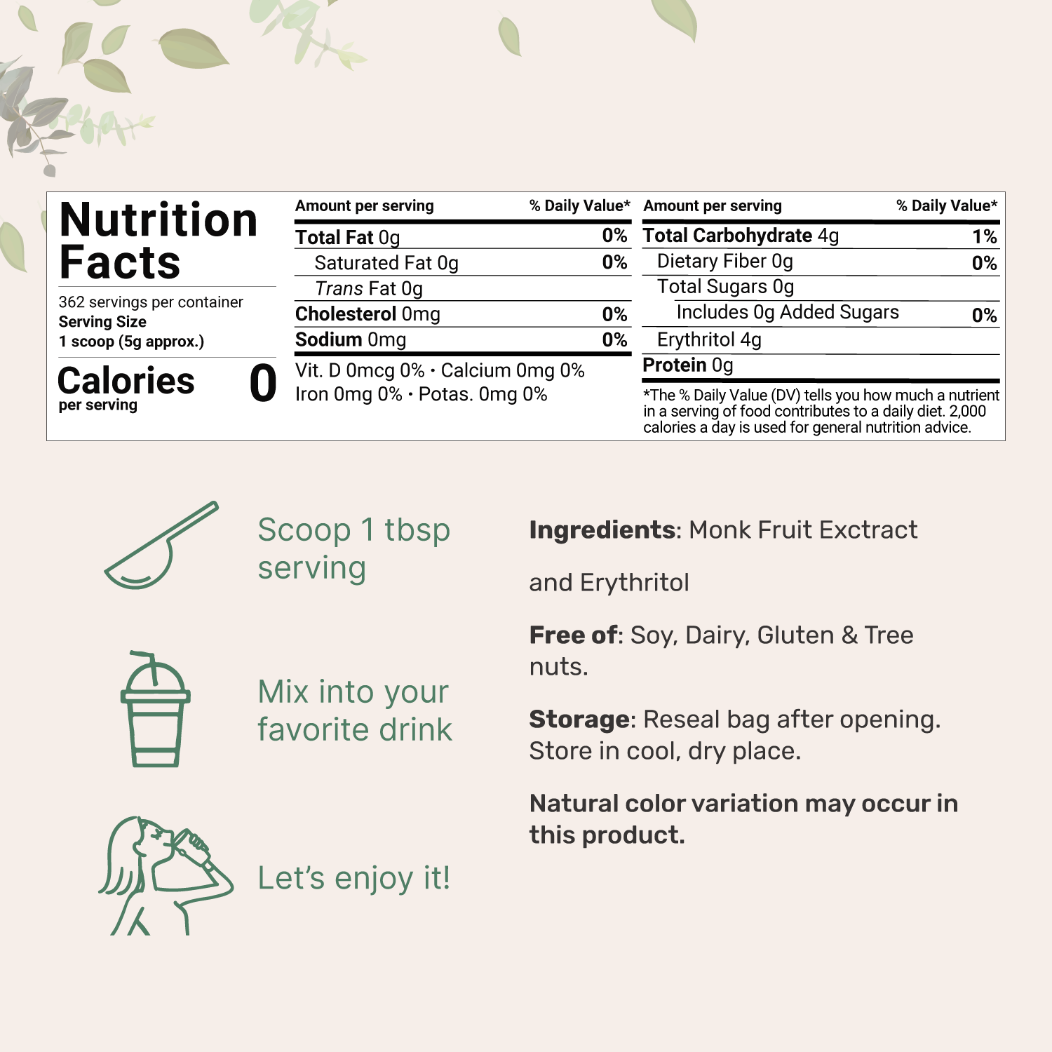 Micro Ingredients Golden Monk Fruit Sweetener with Erythritol