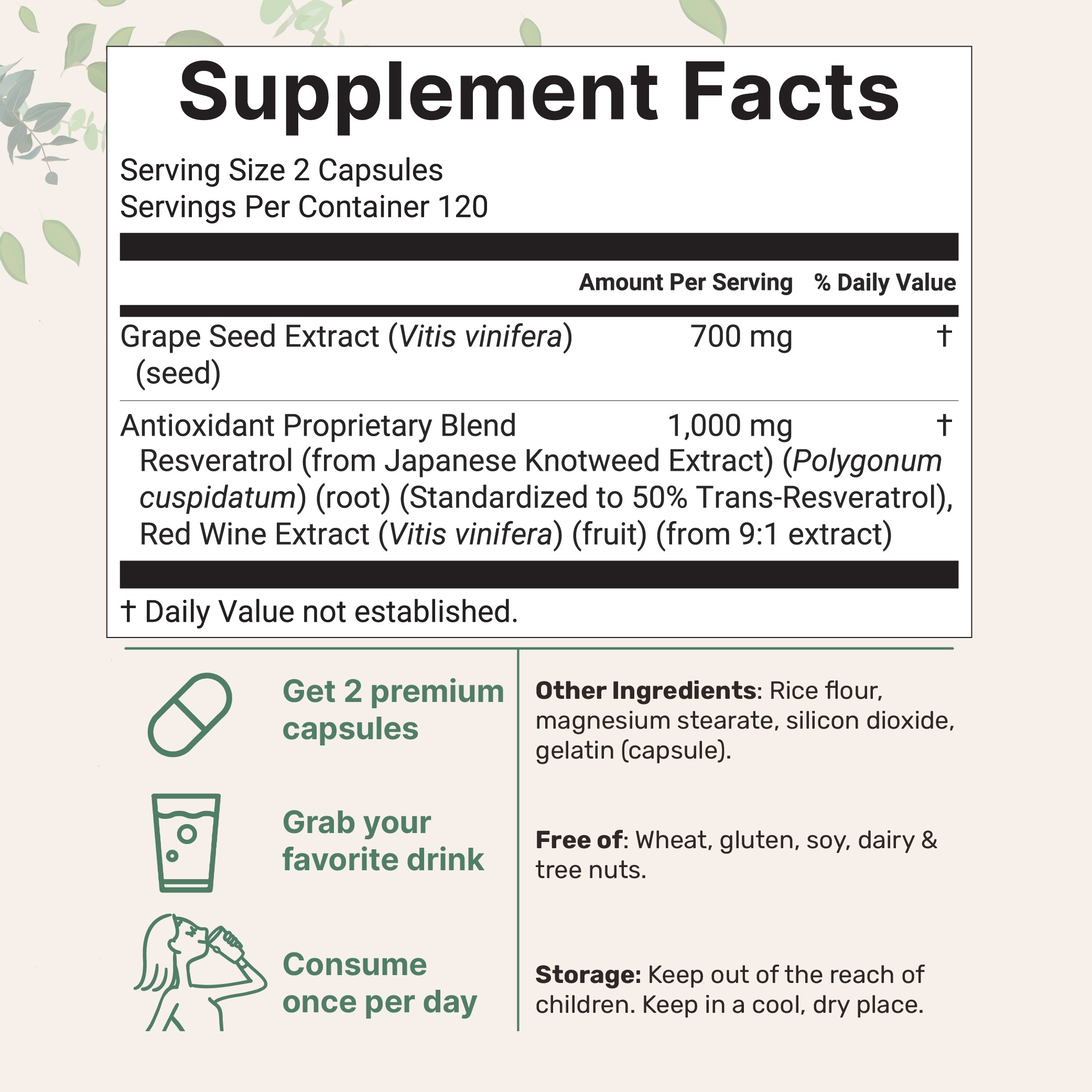 Micro Ingredients Grape Seed Extract, 240 Capsule