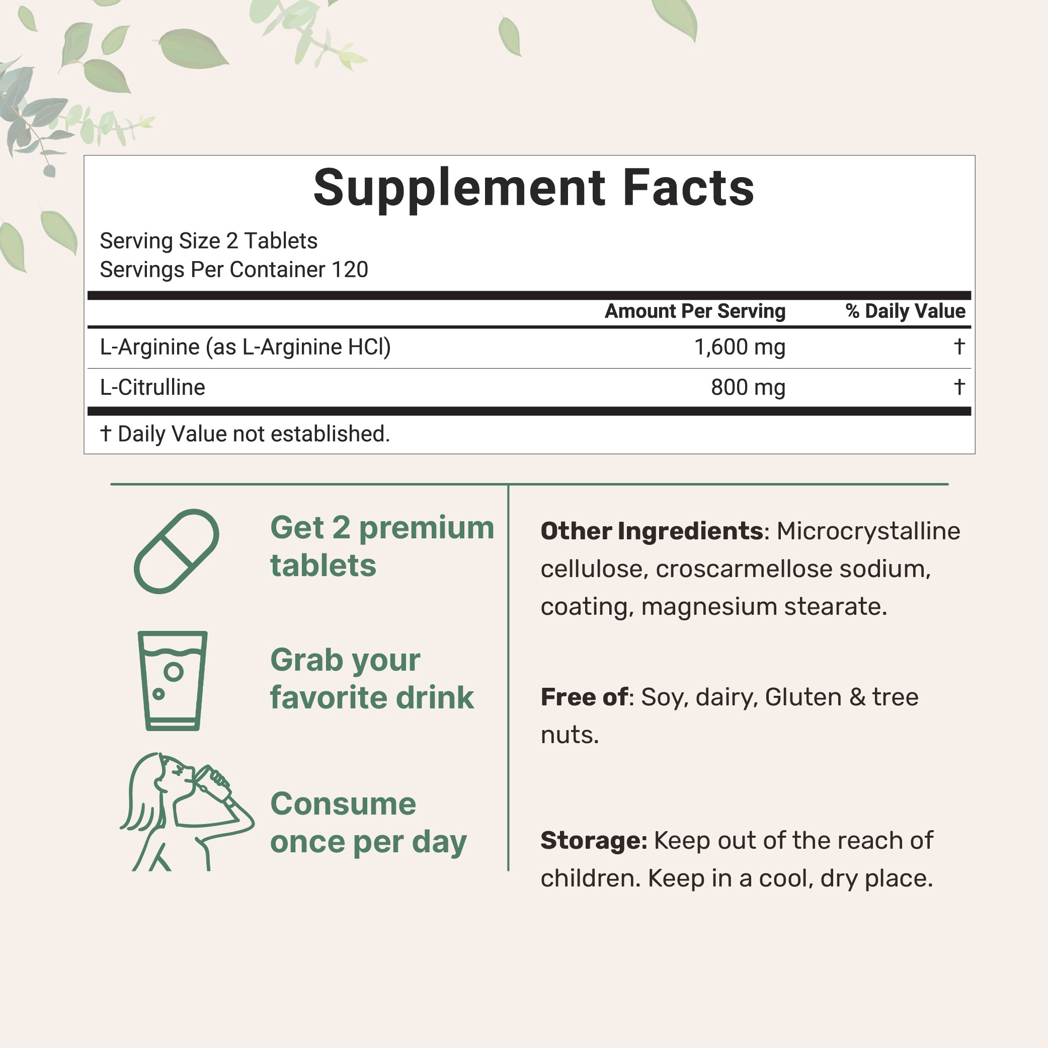 Micro Ingredients L-Arginine 1,600mg + L-Citrulline 800mg, 240 Bisected Tablets