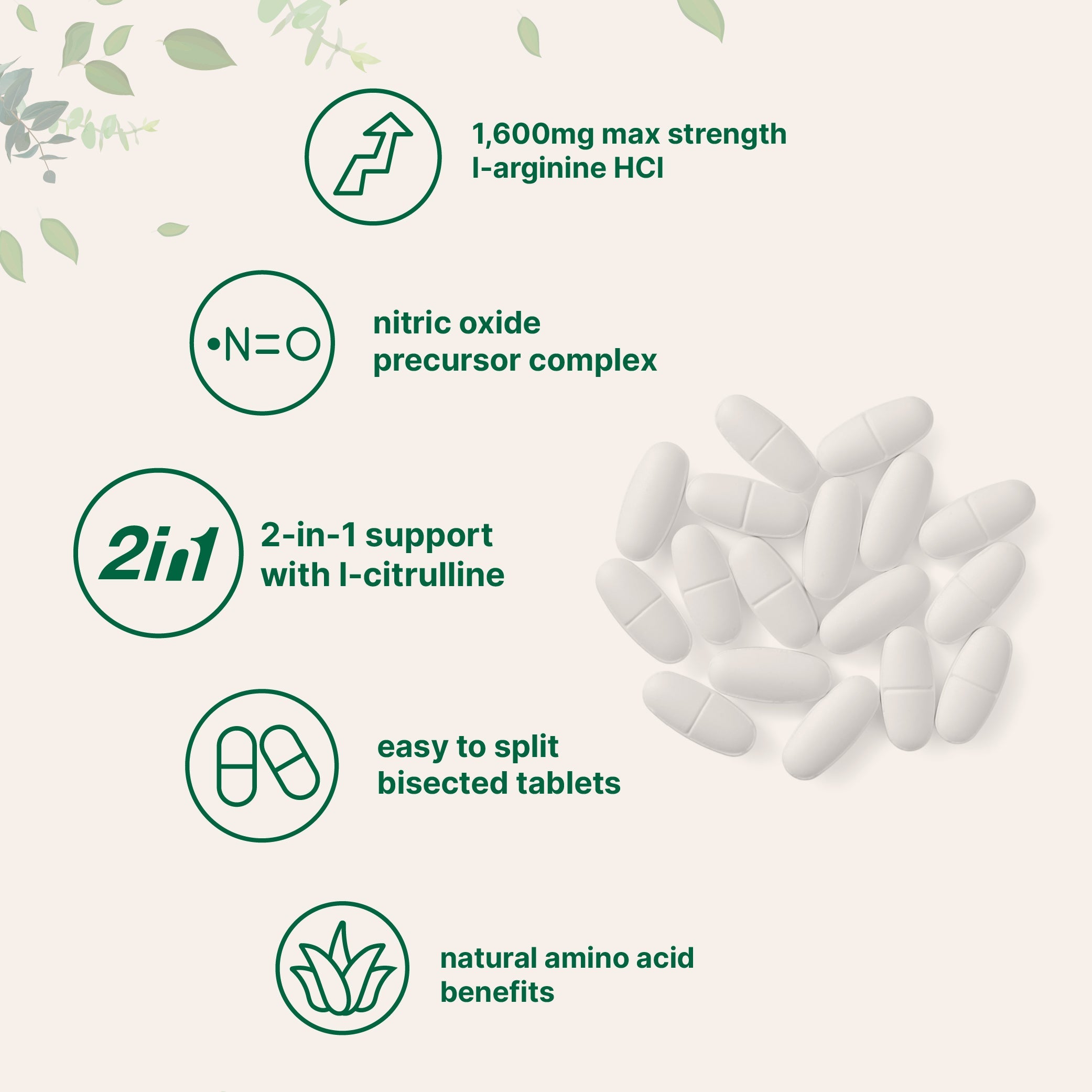 Micro Ingredients L-Arginine 1,600mg + L-Citrulline 800mg, 240 Bisected Tablets