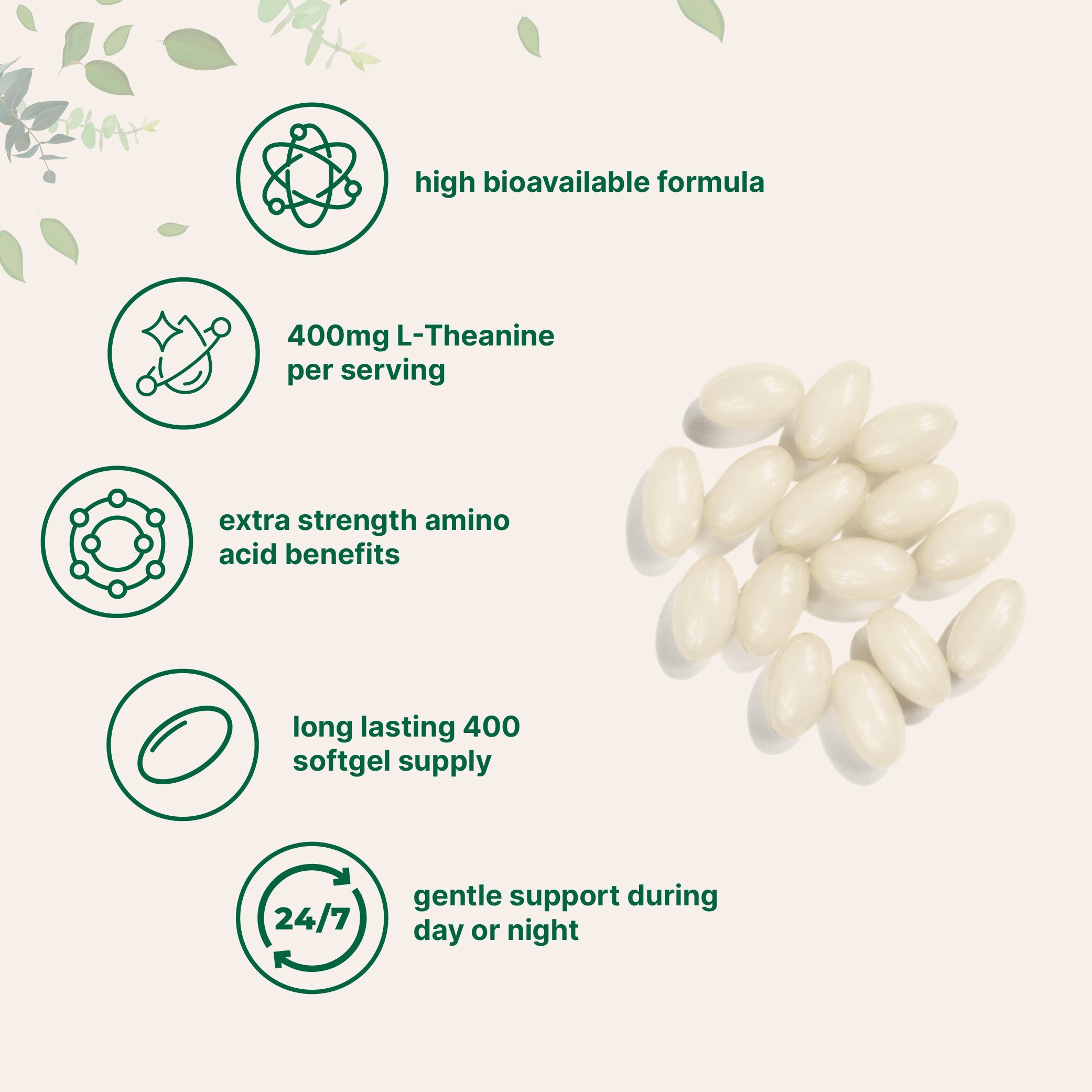 Micro Ingredients L-Theanine 400mg, 400 Softgels, Highly Bioavailable with Coconut Oil