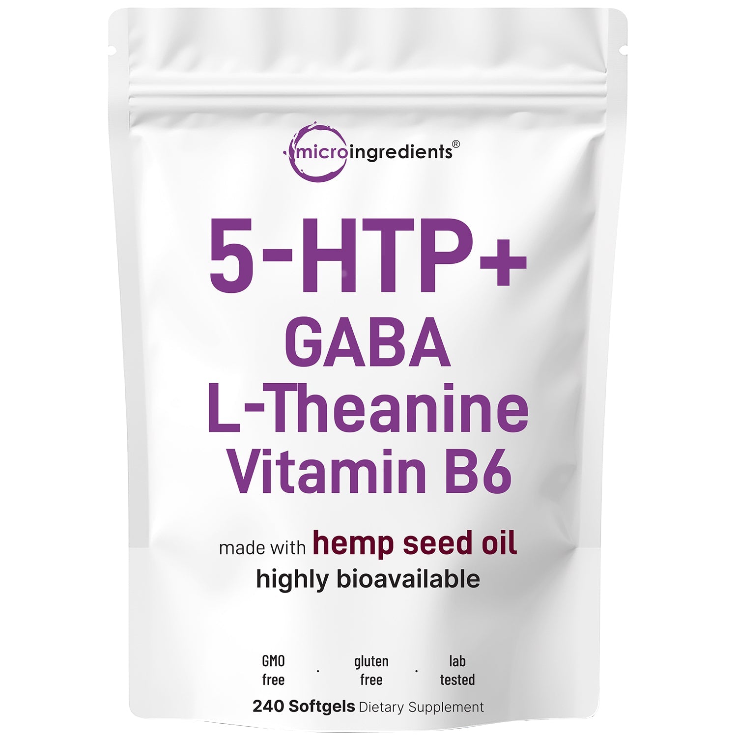 Micro Ingredients 5-HTP+ with Hemp Seed Oil, 240 Softgels