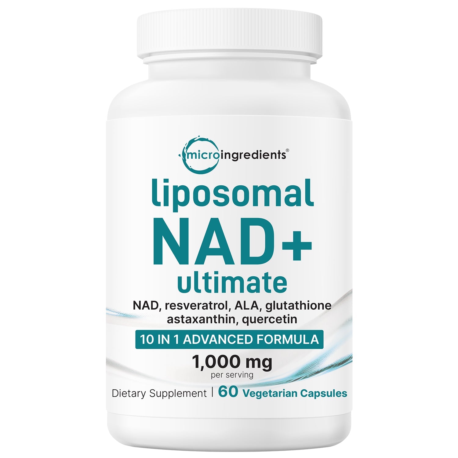 Micro Ingredients Liposomal NAD+ Ultimate 1,000mg, 60 Veggie Capsules