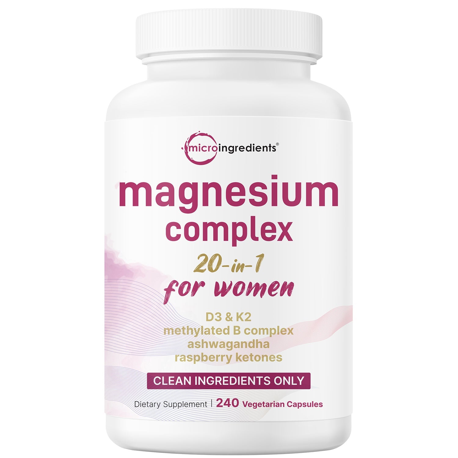 Micro Ingredients Magnesium Complex 20-in-1 for Women, 240 Vegetarian Capsules