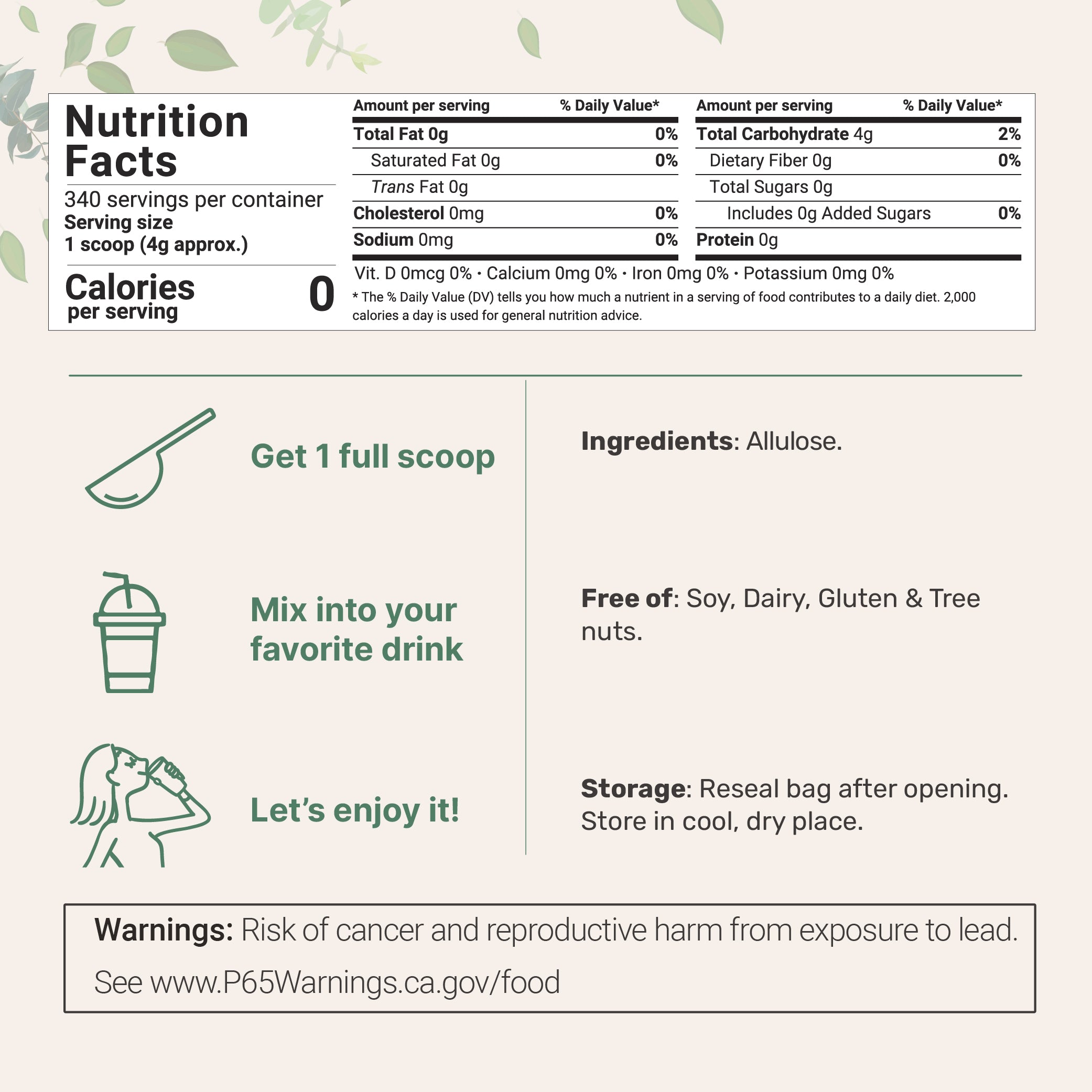 Micro Ingredients Allulose Sweetener Granules, 3 Pounds