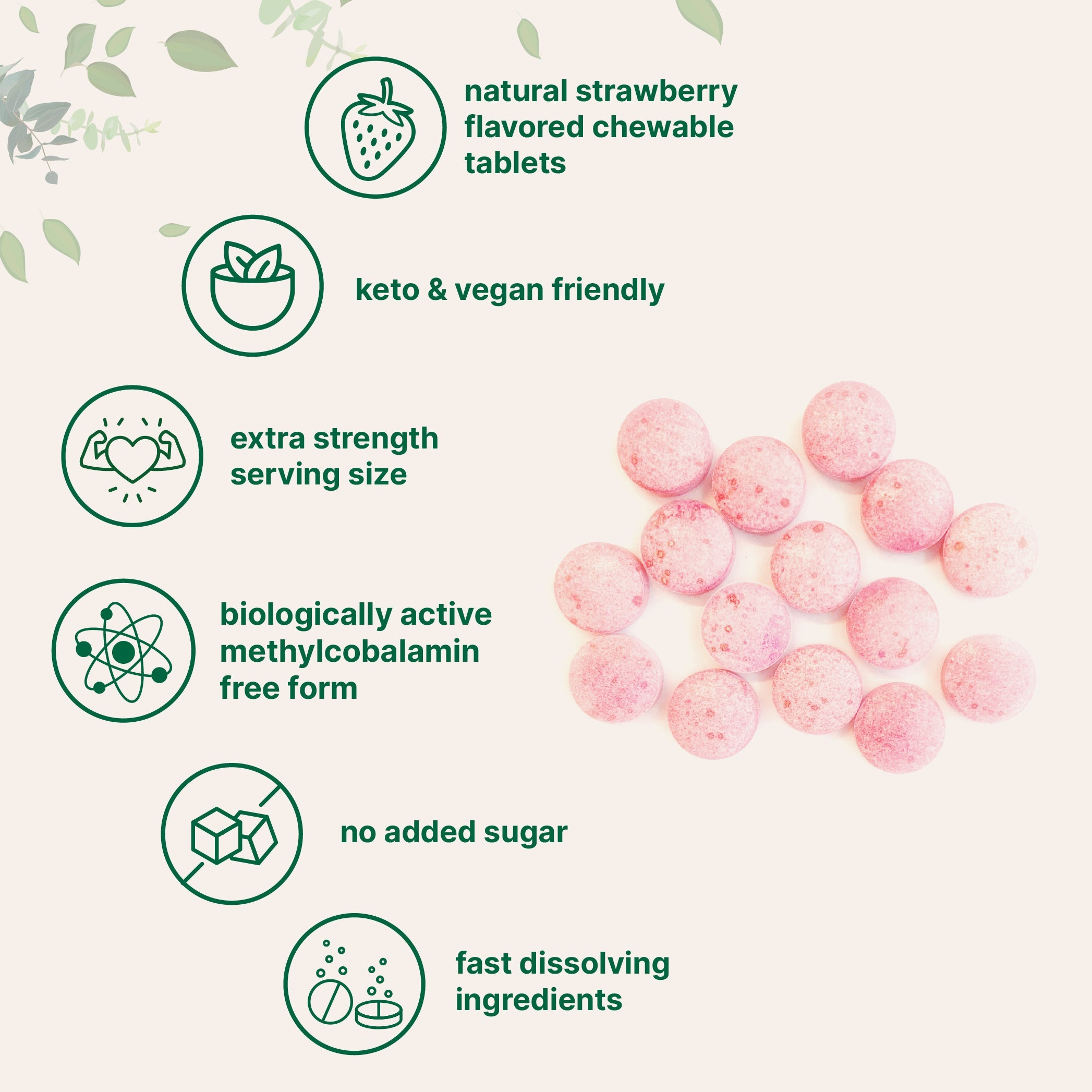 Micro Ingredients Vitamin B12 1,000mcg | Methyl B12 Active Form | 365 Chewable Tablets