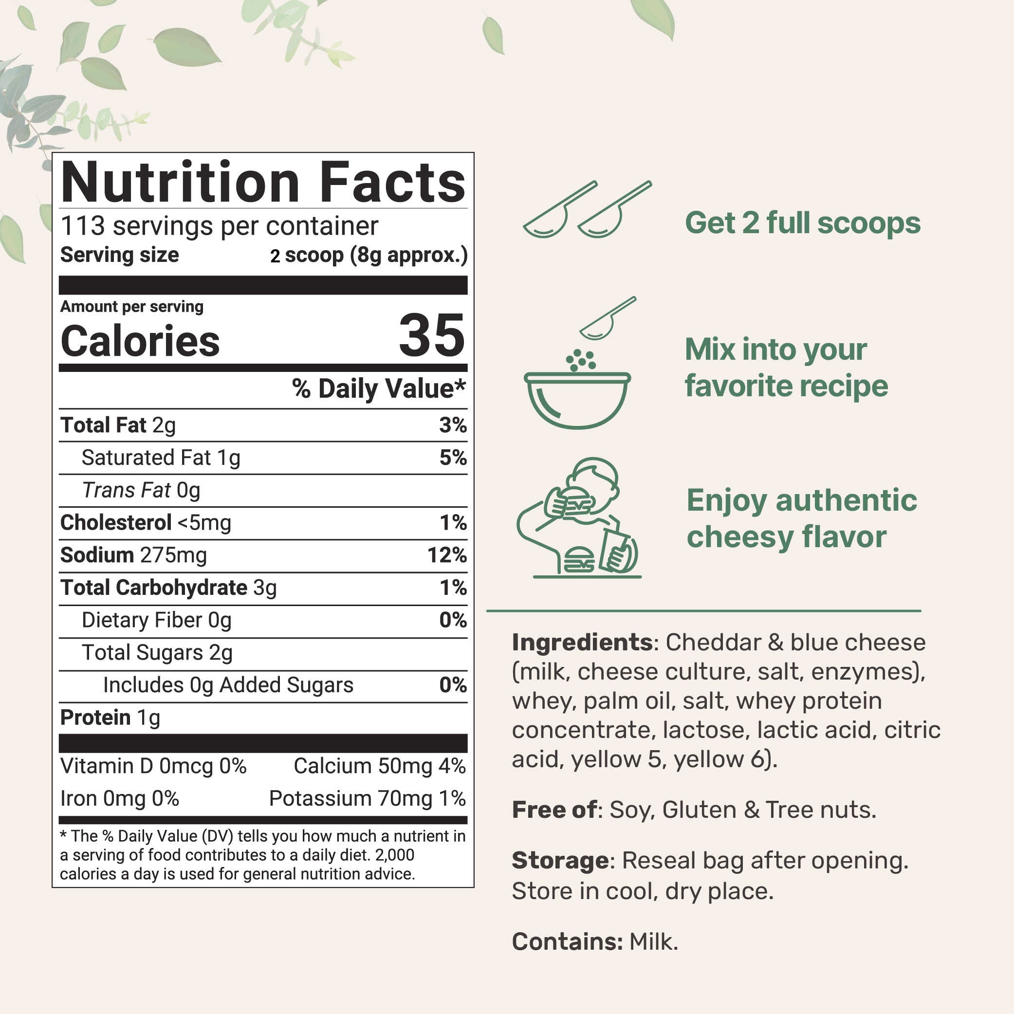 Micro Ingredients Cheddar Cheese Powder, 2lbs | Made from Real Raw Cheese