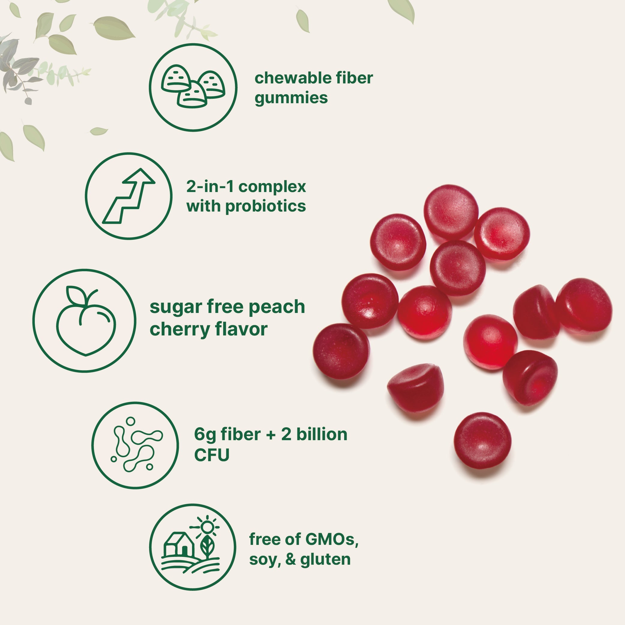 Micro Ingredients Fiber Gummies with Probiotics, 120 Count