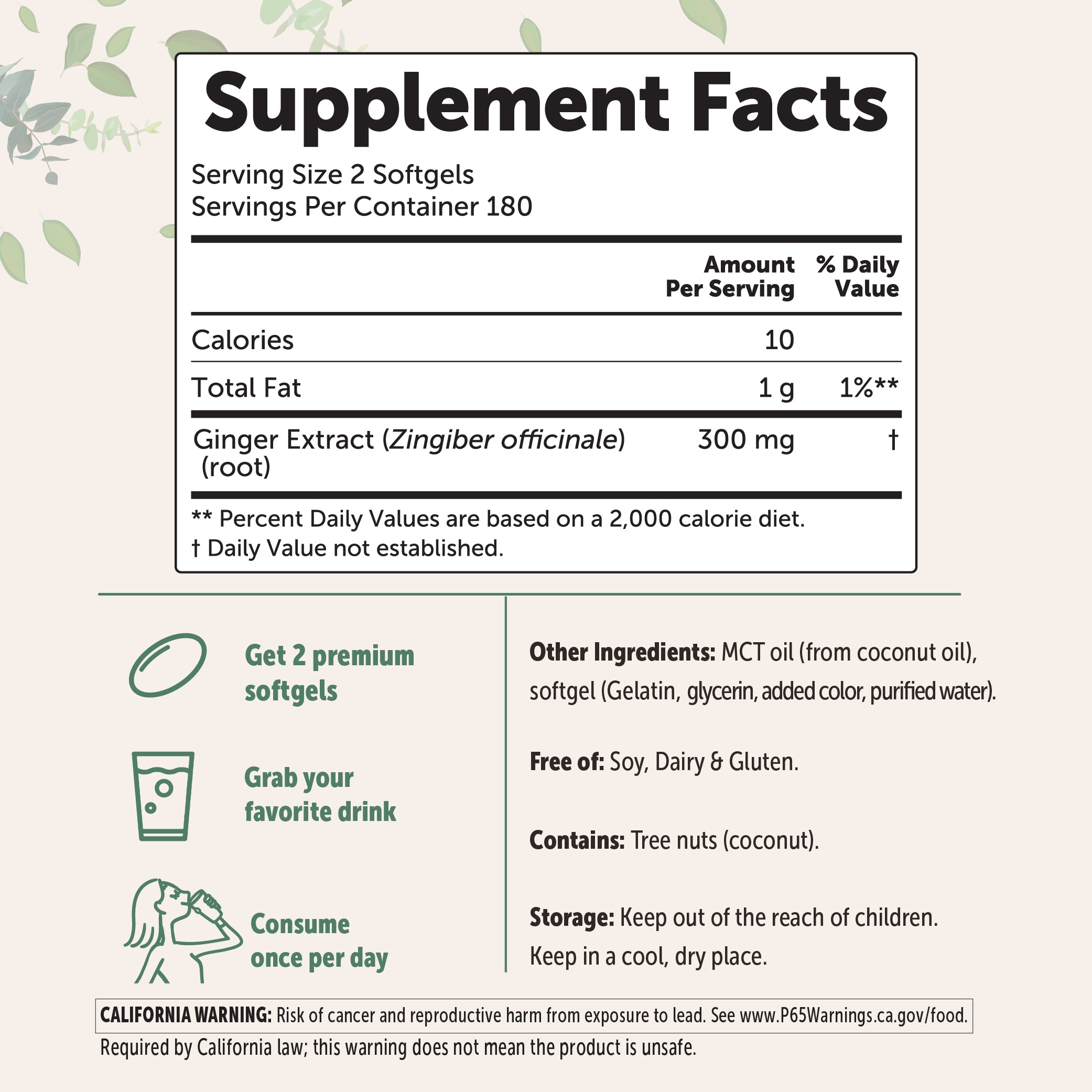 Micro Ingredients Ginger Root with MCT Oil, 360 Softgels