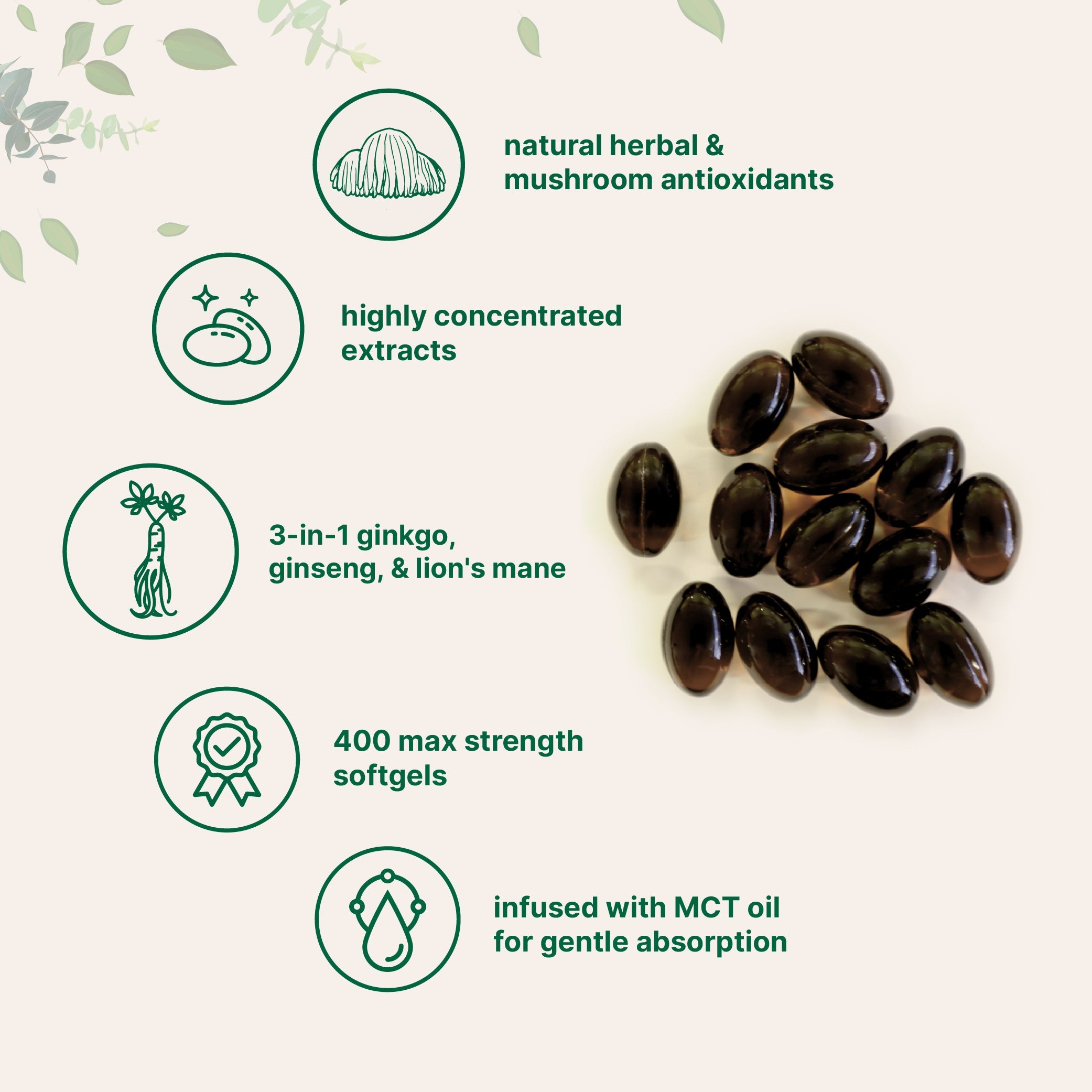 Micro Ingredients Ginkgo Biloba 5,600mg Equivalent, 400 Softgels, 3-in-1 with Ginseng & Lions Mane