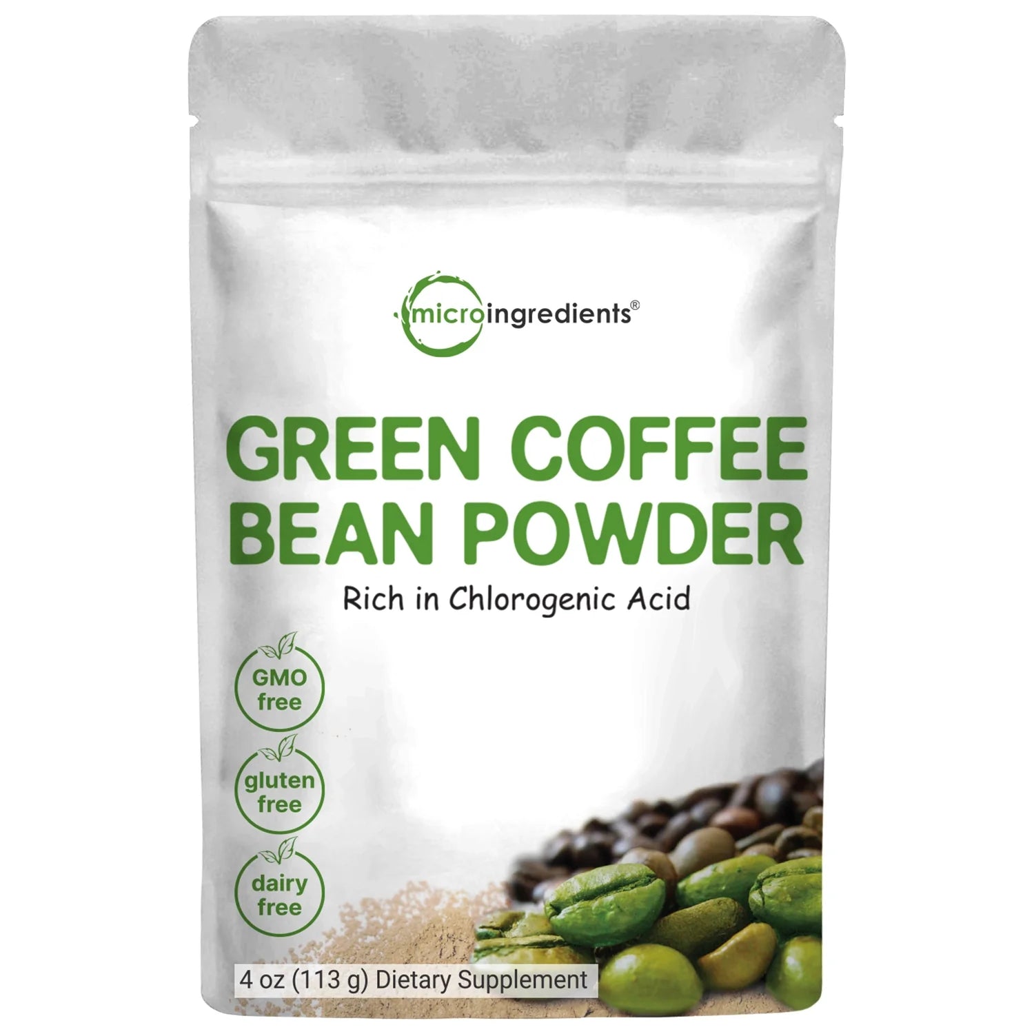 Micro Ingredients Green Coffee Bean Powder, 4oz