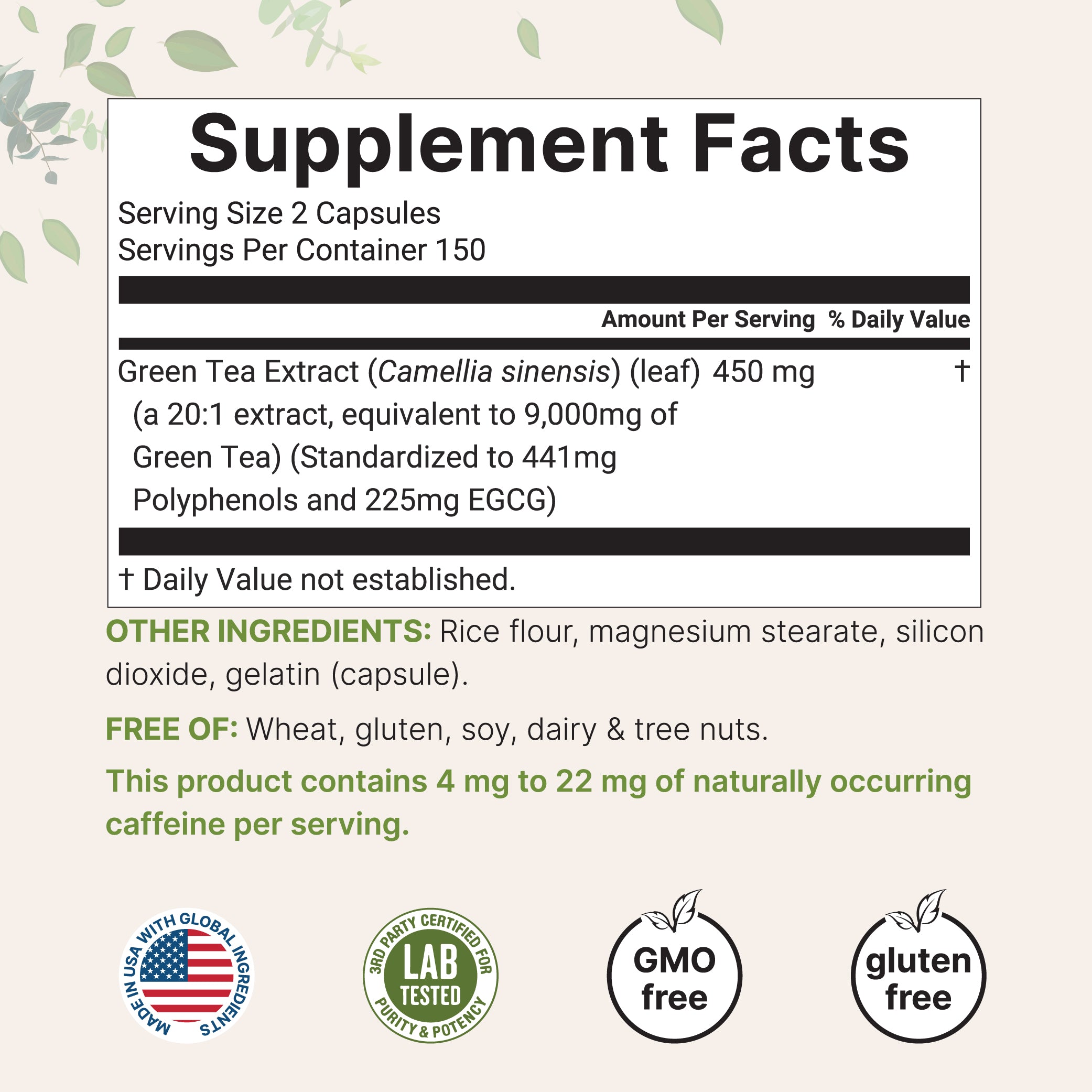 Micro Ingredients Extra Strength Green Tea Extract 9,000mg, 300 Capsules