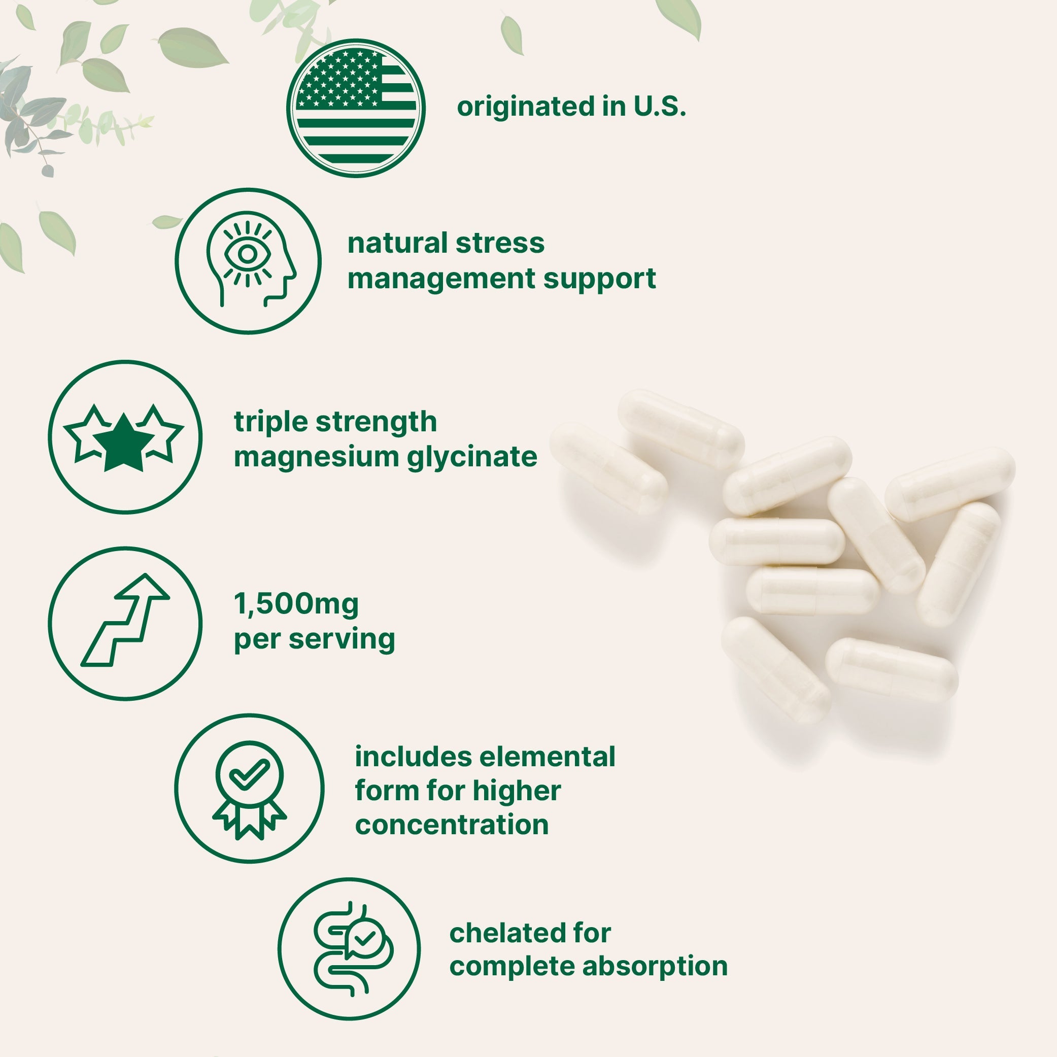 Micro Ingredients Triple Strength Magnesium Glycinate 1,500mg Per Serving, 240 Capsules