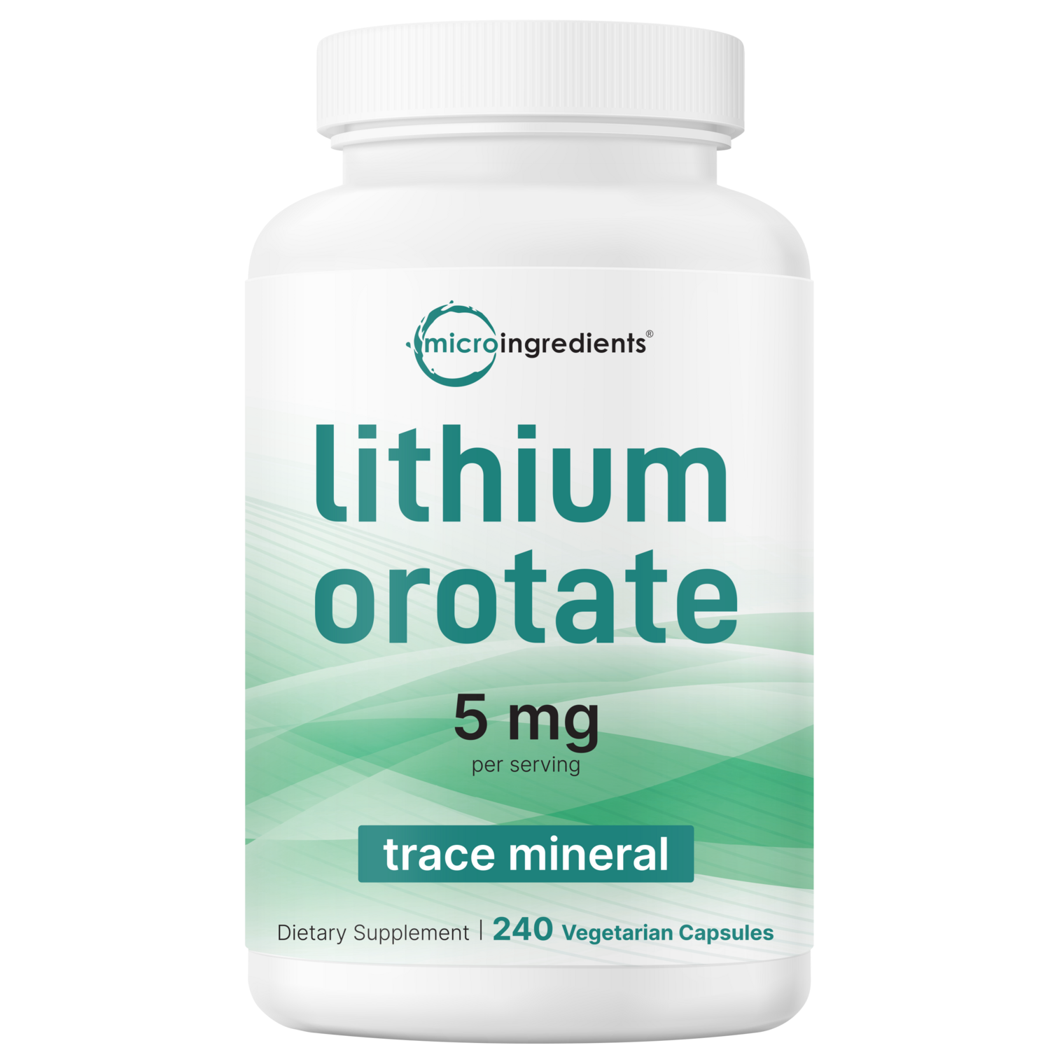 Micro Ingredients Lithium Orotate 5mg, 240 Vegetarian Capsules