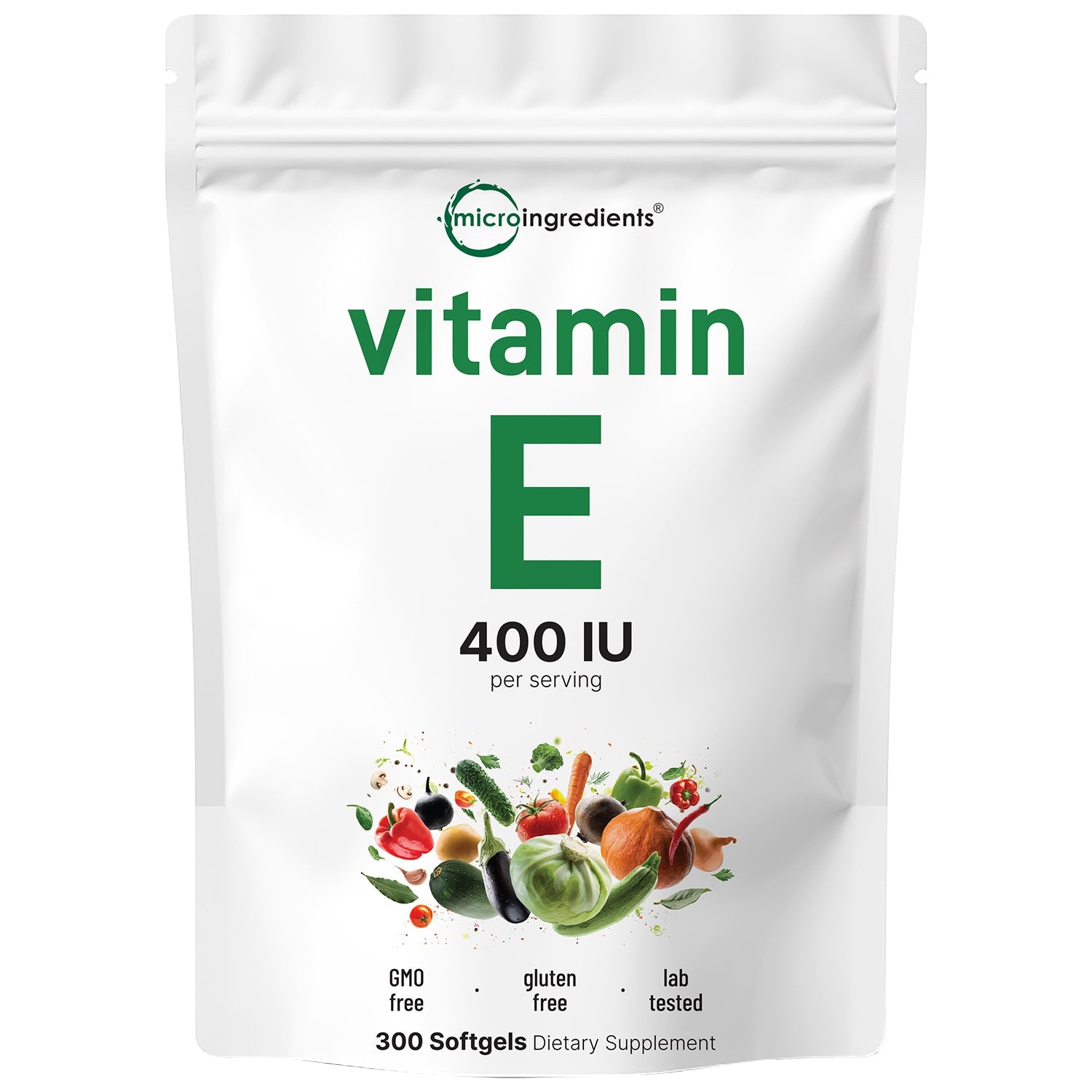 Micro Ingredients Vitamin E 400 IU, 300 Softgels, Pure Vitamin E Oil Pills