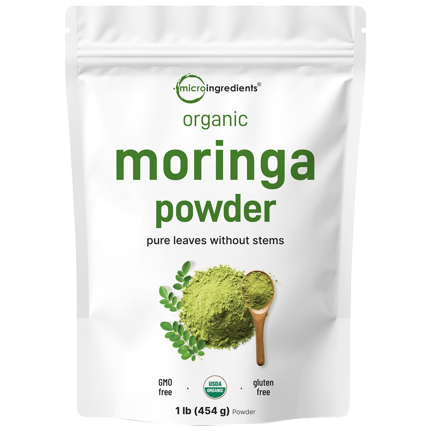 Micro Ingredients Organic Moringa Oleifera Leaf Powder, 1 Pound, Rich in Antioxidants & Immune Vitamins