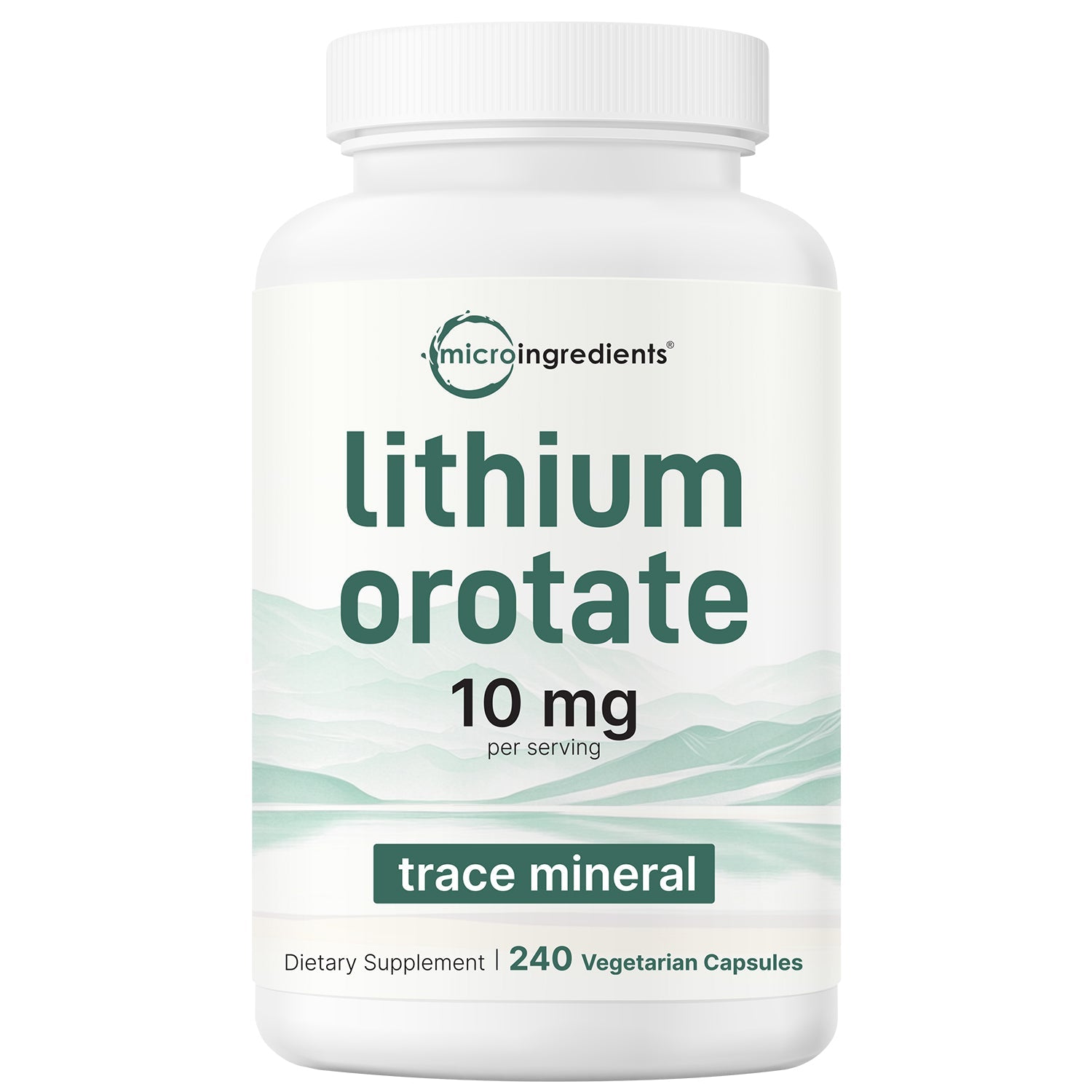 Micro Ingredients Lithium Orotate 10mg, 240 Veggie Capsules