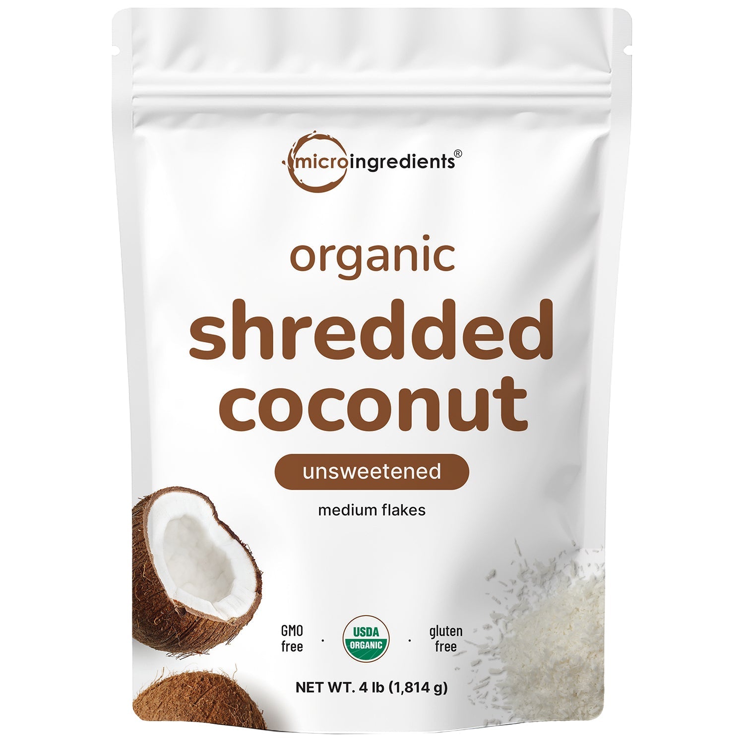 Micro Ingredients Organic Shredded Coconut Flakes, 4lbs