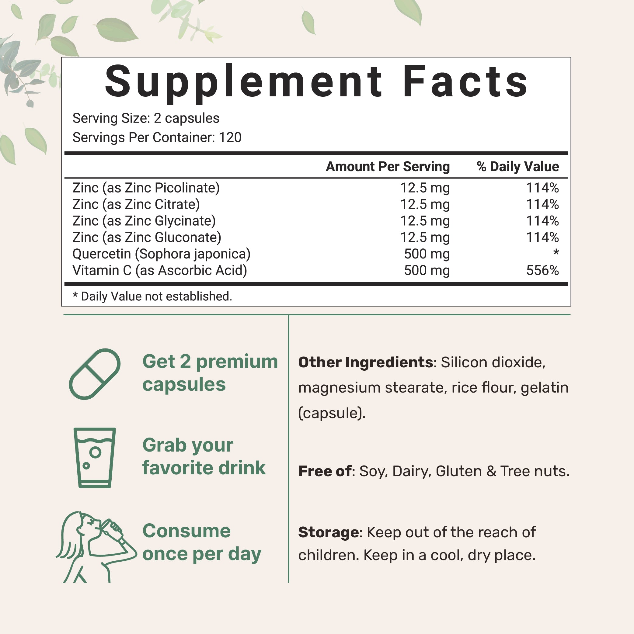 Micro Ingredients Quercetin with Vitamin C and Zinc